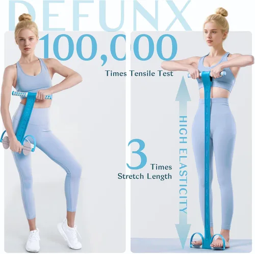 Vista 2 de DEFUNX Foot Pedal Resistance Band with Handle Multifunction Tension Rope for Women Exercise Fitness Workout Stirrup Puller
