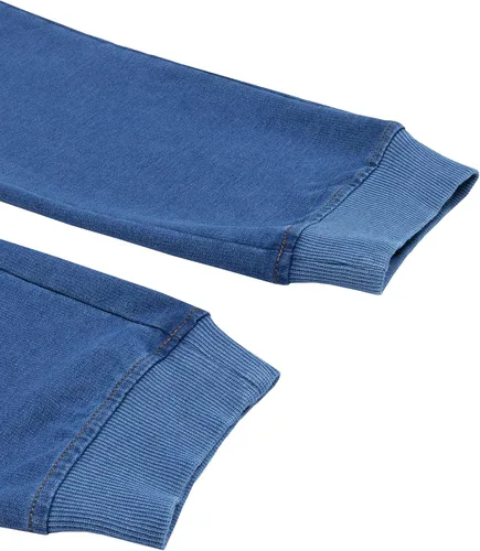 Vista 5 de Swoveralls Overalls Pantalón deportivo unisex, mediano, rizo francés índigo, mezcla de algodón orgánico, overol para hombre, overol para mujer