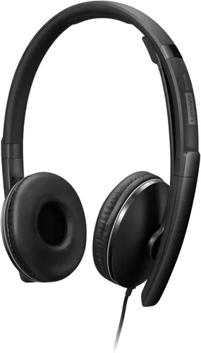 Vista 10 de Auriculares con cable Lenovo con cancelación activa de ruido (ANC), conectividad USB-C y USB-A, Certificado para Zoom, Cancelación activa de ruido