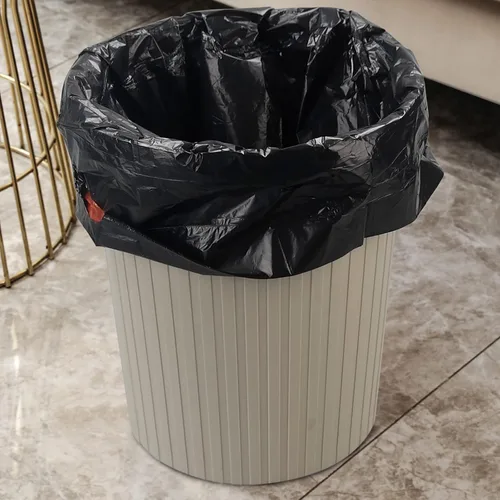 Vista 6 de Bolsas de basura con cordón de 3 galones, bolsas de basura de fondo plano, 110 unidades Negro, 3 rollos, forros para latas pequeñas resistentes a