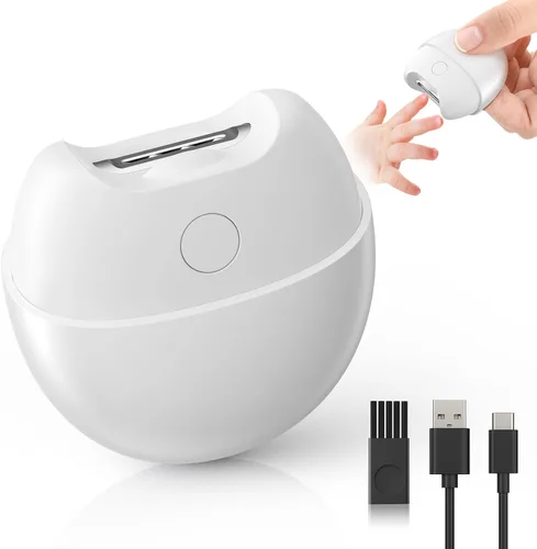 Vista 8 de Cortaúñas eléctrico con carga USB: cortaúñas automático con luz LED y almacenamiento de clip, recortadora de uñas de seguridad recargable por USB