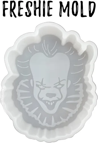Vista 2 de Halloween IT Penny Wise Clown Scary Fall Freshie - Molde de freshie para perlas aromáticas curadas perfumadas de 4 x 3.1 x 0.8 pulgadas