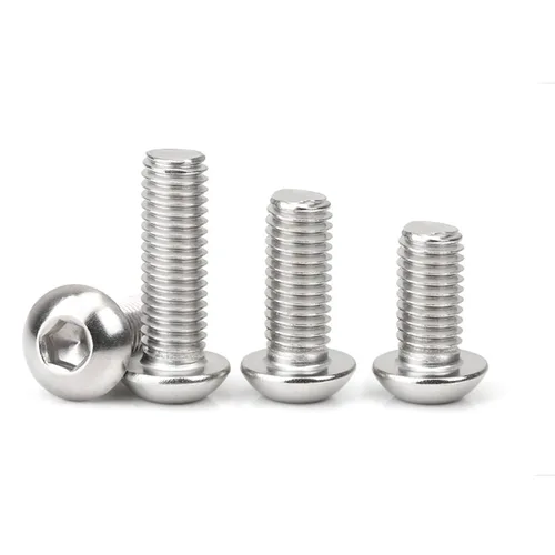 Vista 3 de Tornillos de cabeza de botón de 1/4-20 × 1/2 pulgadas, acero inoxidable 18-8 (304), tornillos de cabeza de botón hexagonal Allen, 50