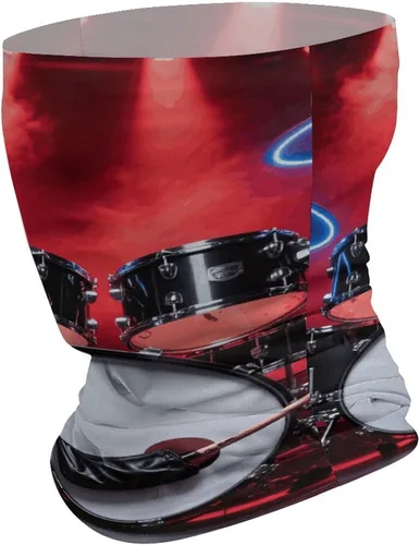 Vista 2 de Cool Drum Set Neck Gaiter for Men Women Upf 50+ Sun Protection Balaclava Face Mask Cover Moisture Wicking & Quick Dry Neckerchief Seamless Ski Mask