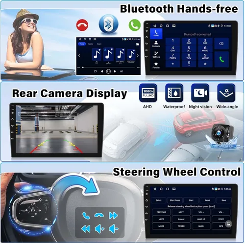 Vista 6 de Estéreo de coche 4GB+64GB para Honda Accord 8th 2008-2013 con Carplay inalámbrico Android Auto, Android 13 10.1 'HD pantalla táctil Bluetooth-5.0