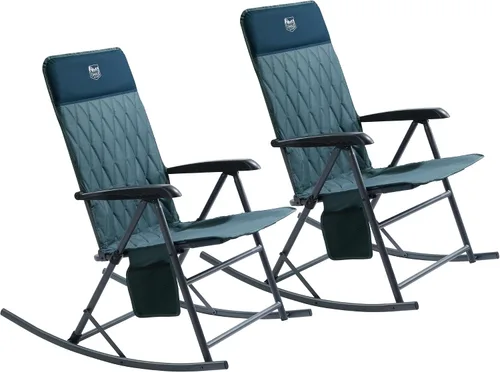 Vista 14 de Timber Ridge Silla mecedora ajustable de 3 niveles, respaldo alto acolchado ergonómico, soporta 300 libras, balancín estable antipunta, reposabrazos