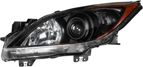 Vista 5 de Faro Delantero Lente Transparente Carcasa Negra para Mazda 3 2010
