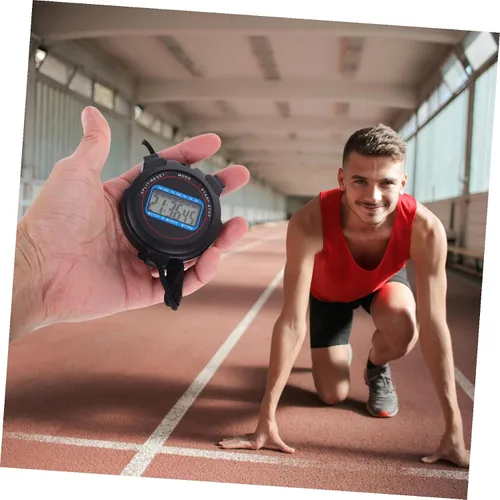 Vista 5 de Cronómetro deportivo digital con pantalla grande para entrenadores, funcionamiento silencioso, ligero, diseño portátil para natación, correr, yoga