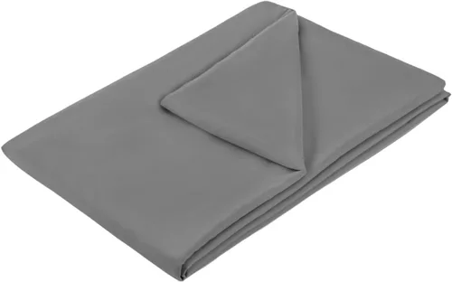 Vista 6 de Funda de manta con peso, 48 x 72 pulgadas, color café, lavable, 8 lazos