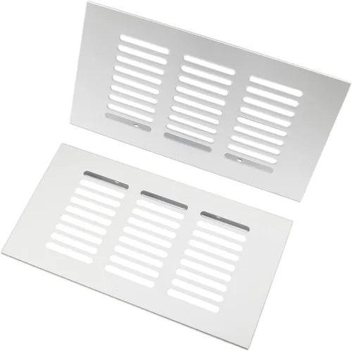 Vista 9 de 2 PCS Rejilla de Ventilación, TTZEZE Rejilla de Ventilación de Aleación de Aluminio Resistente Rectangular de Metal con Listones Cubierta