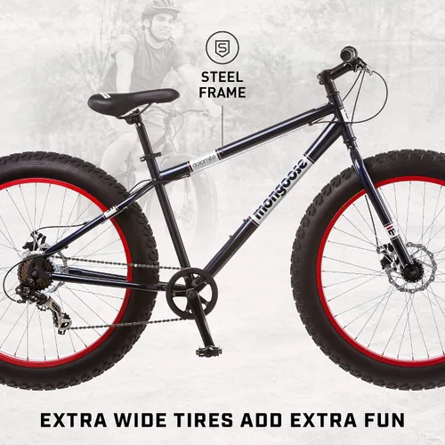 Vista 2 de Mongoose Mongoose Dolomite Fat Tire Mens Mountain Bike Azul /Rojo