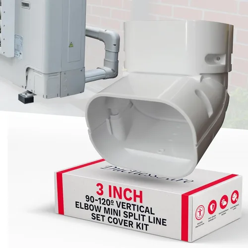 Vista 9 de DuctlessAire Mini Split Line Set Cover – Cubiertas de línea para condensador Mini Split, sistemas de aire central, HVAC, bombas de calor y más