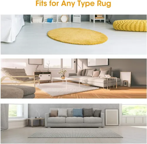 Vista 6 de Rug Stopper, 16 Pcs Double Sided Non Slip Reusable Rug Tape, Washable for Hardwood, Tile, Carpets, Mats, Wall (Black)