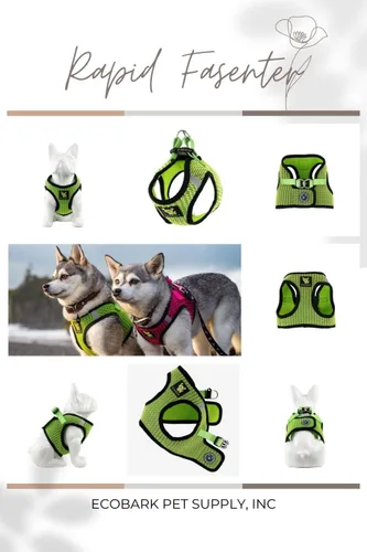 Vista 6 de EcoBark - Arnés para perro, arneses de taza de té ecológicos para perros XXS, XS y pequeños - Arnés reflectante y ajustable para cuerpo mini