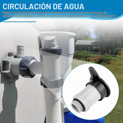 Vista 2 de 12363 12373 Válvula de chorro de aire y tapa de válvula de chorro de aire para piscina sobre tierra Intex
