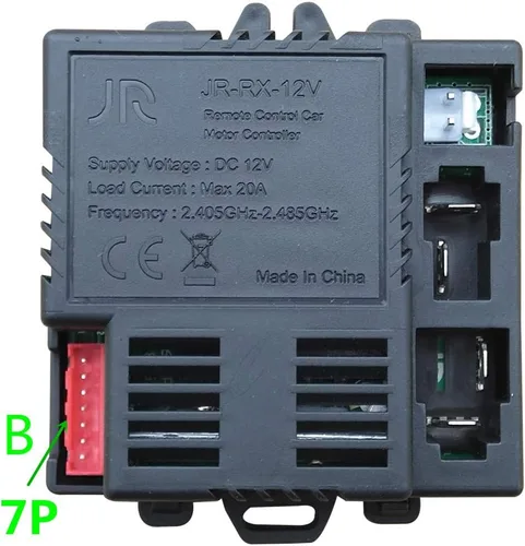 Vista 4 de B Socket JR-RX-12V Receptor Match 2.4G Bluetooth Accesorios de control remoto, caja de control, placa base niños paseo en coche piezas de repuesto