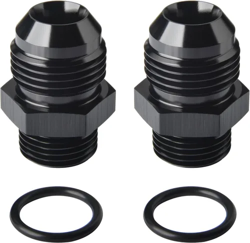 Vista 11 de 4AN macho a 4AN ORB con junta tórica Boss adaptador de riel de bomba de combustible de aluminio negro