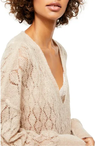 Vista 4 de Free People Say Hello - Suéter de punto abierto con cuello en V para mujer
