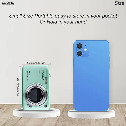 Vista 5 de Cámara digital C600 HD con tarjeta TF de 32 GB, 58 MP, video 4K, LCD grande ideal para viajes, vlogging, fotografía creativa principiantes y niños