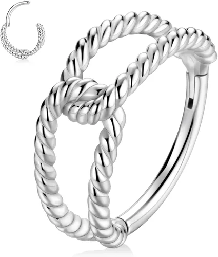 Vista 33 de Anillo Clicker de Acero Quirúrgico 316L para Tabique Nasal, Aro para Nariz, Aro Durmiente, Pendiente de Aro, Hélix, Rook, Conch, Cartílago, Daith
