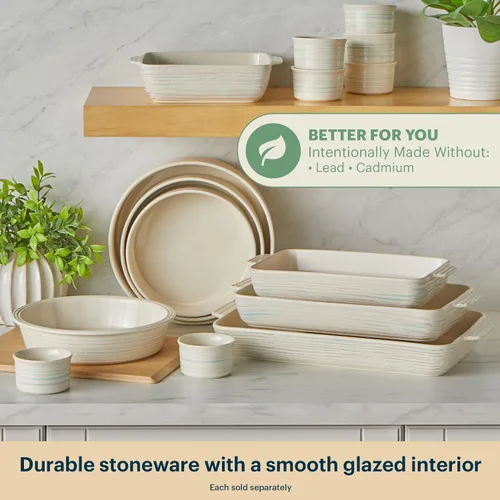 Vista 3 de Pyrex Plato rectangular de cerámica para hornear de 2 cuartos