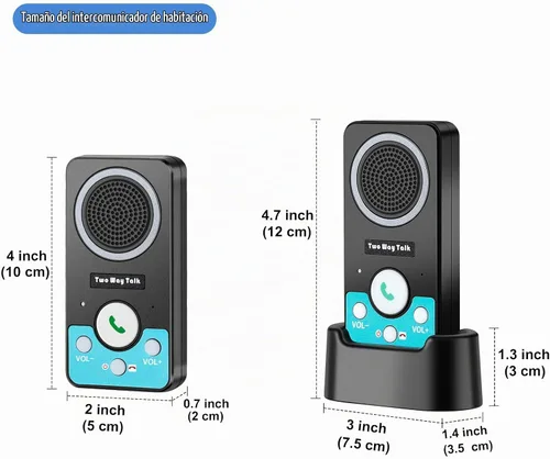 Vista 7 de Intercomunicadores inalámbricos para el hogar, sistema de intercomunicación inalámbrica de audio bidireccional manos libres de largo alcance, 4