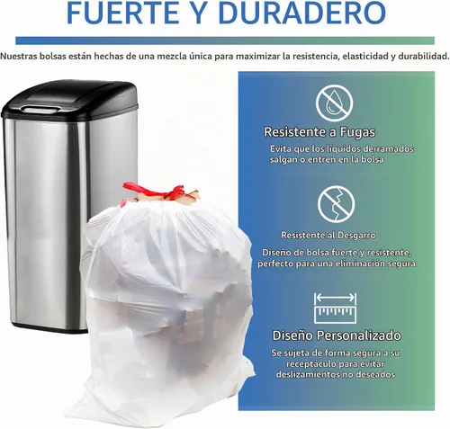Vista 2 de Reli. Bolsas de basura altas con cordón para cocina, 13 galones, 500