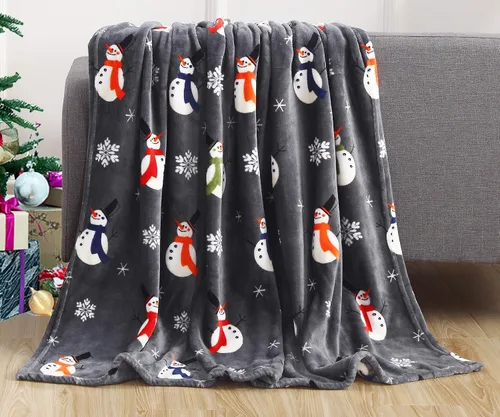 Vista 11 de Elegant Comfort - Manta de vellón muy suave y aterciopelada, con estampado navideño, a cuadros escoceses, de 50 x 60 pulgadas (búfalo negro)