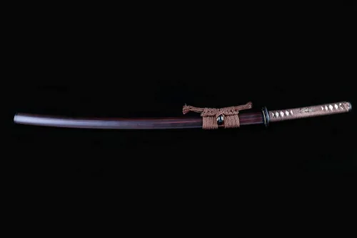 Vista 10 de Handforged Samurai Katana Sword - Damascus/1060/1095 High Carbon Steel, Full Tang, Iron Tsuba, Solid Wood Saya - Real Functional Sharp Blade for