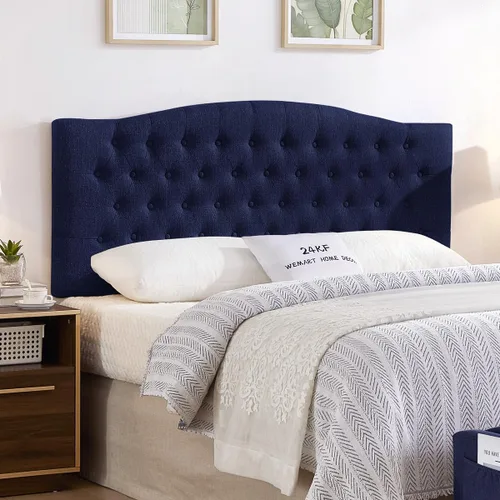 Vista 26 de 24KF 6058-Q - Cabecera tapizada de terciopelo con botones para montar en la pared, cómoda y a la moda, tamaño Queen/Matrimonial, color negro