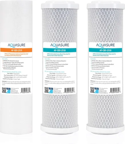 Vista 8 de Aquasure Pioneer Series - Filtro de repuesto de 5 micrones para ósmosis inversa y filtro de agua debajo del fregadero, 10 x 2.5 pulgadas