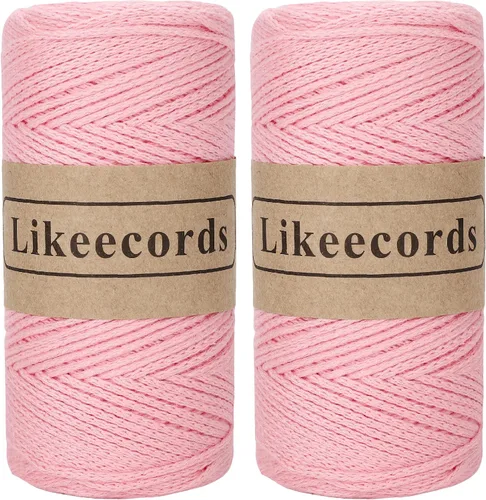 Vista 29 de Likeecords 100% Hilo de Ganchillo de Algodón Cordón de Bolsa de 2mm 170m Cordón de Macramé de 2mm Hilo de Crochet Cuerda de Macramé Regalo para Verde