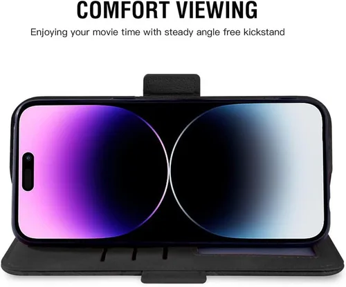Vista 4 de Asuwish Funda compatible con iPhone 14 Pro Max de 6.7 pulgadas y protector de pantalla de vidrio templado, soporte para ranura para tarjeta