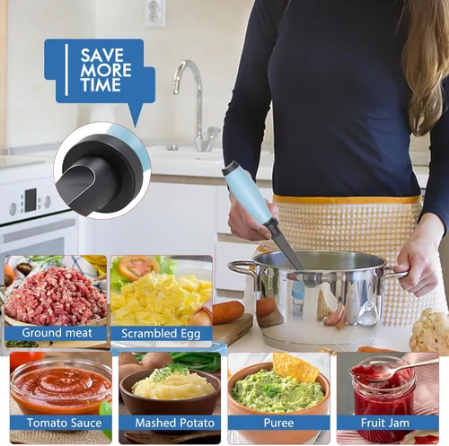 Vista 3 de Picador de Carne Mejorado, Triturador de Carne Resistente al Calor para Carne de Hamburguesa, Aplastador de Carne Molida, Utensilio de Picador
