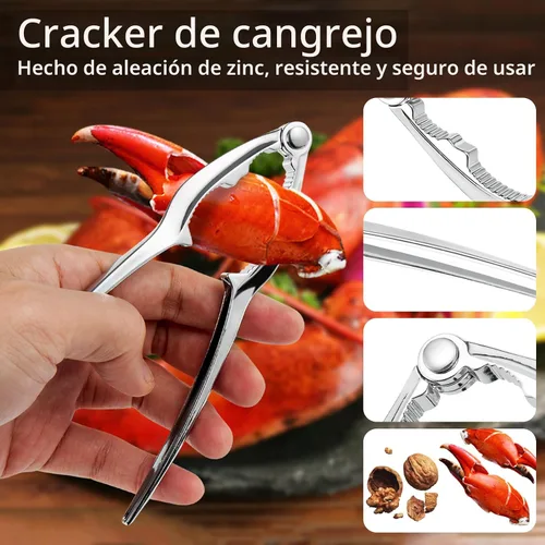 Vista 3 de suoundey Juego de herramientas para mariscos con cascanueces de langosta, pinzas de cangrejo de acero inoxidable, tenedor de patas de cangrejo