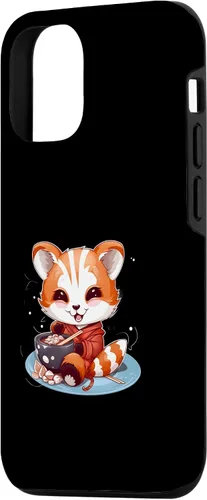 Vista 2 de Funda para iPhone 14 Otaku Anime Red Panda Eat Ramen Fideos Flor de Cerezo