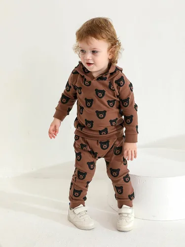 Vista 30 de Ropa de bebé niño niño manga larga con estampado de oso + pantalones deportivos