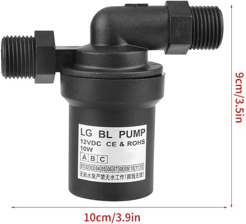 Vista 4 de HURRISE DC 12V 10W Calentador de agua solar Bomba de circulación sin escobillas Sumergible de bajo ruido 1/2 hilo Sistema de agua caliente para uso
