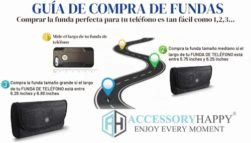Vista 2 de AH - Soporte para cinturón de teléfono celular de nailon de grado militar para hombre, clip de transporte horizontal