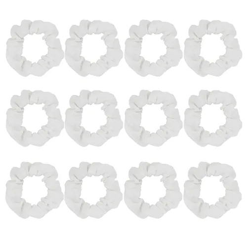Vista 16 de Coleteros de algodón para el cabello, de un solo jersey, color sólido, ligas elásticas para el cabello para mujer, accesorios (beige)