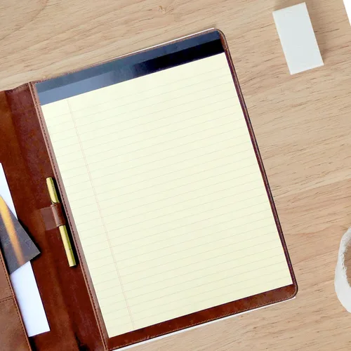 Vista 6 de Office Werks Carpeta profesional de negocios con bloc de escritura tamaño carta, 8.5 x 11 pulgadas, aspecto y tacto de cuero de primera calidad
