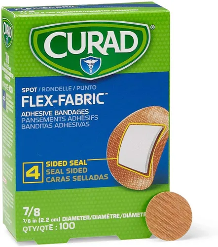 Vista 2 de Curad Flex - Vendajes adhesivos de tela, el diámetro del vendaje es de 7/8 pulgadas (caja de 100)