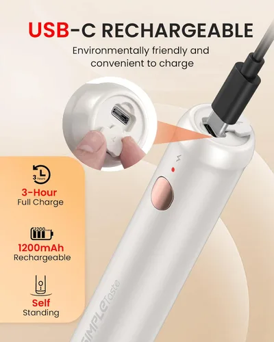 Vista 2 de SIMPLETASTE Espumador de leche recargable de mano, 3 velocidades