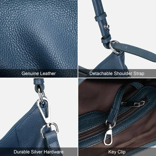 Vista 7 de Over Earth Bolso Hobo de cuero genuino para mujer, bolsos cruzados