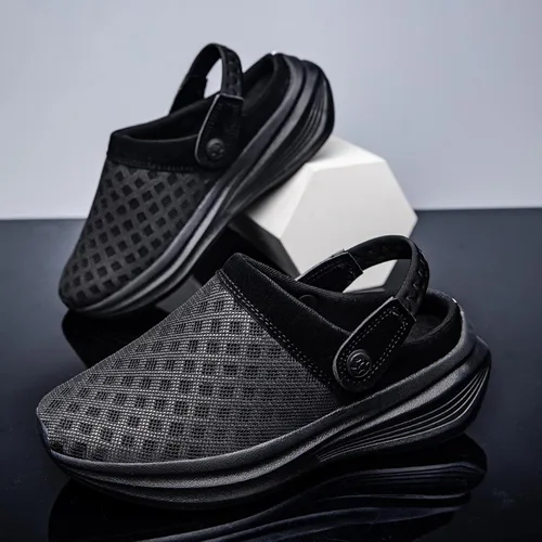 Vista 6 de Zuecos de jardín unisex para hombre y mujer, sandalias de playa para exteriores, sandalias de malla transpirable, calzado casual