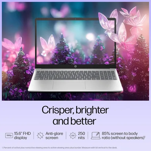 Vista 5 de HP 15.6" FHD Laptop, Intel N100 Processor, Customized 16GB RAM, 256GB NVMe SSD, WiFi 6, Bluetooth 5.3, Windows 11 Home, Natural Silver