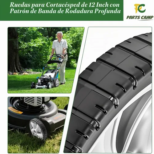 Vista 4 de Arnold 490-324-0002 - Rueda trasera de repuesto de 12 pulgadas para cortacésped, rueda de plástico de 12 x 1.75 pulgadas, compatible con cortacésped