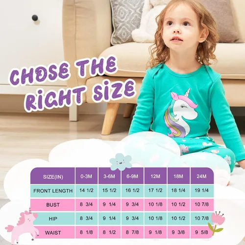 Vista 7 de V.&GRIN Conjunto de pijama de algodón de manga larga para bebé niña, para otoño e invierno