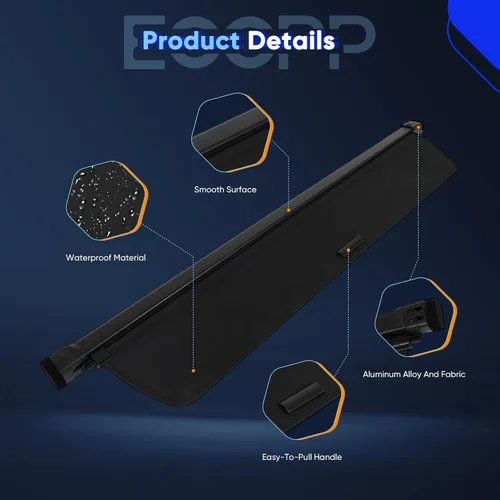 Vista 3 de ECCPP Funda retráctil de carga para automóviles, cubierta de seguridad para maletero 2022-2024, compatible con Rivian R1S, accesorios flexibles