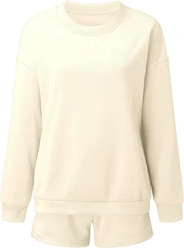 Vista 3 de Conjuntos de 2 piezas para mujer, conjuntos de 2 piezas para mujer, conjunto de ropa de descanso a juego, sudadera corta, ropa de otoño 2023